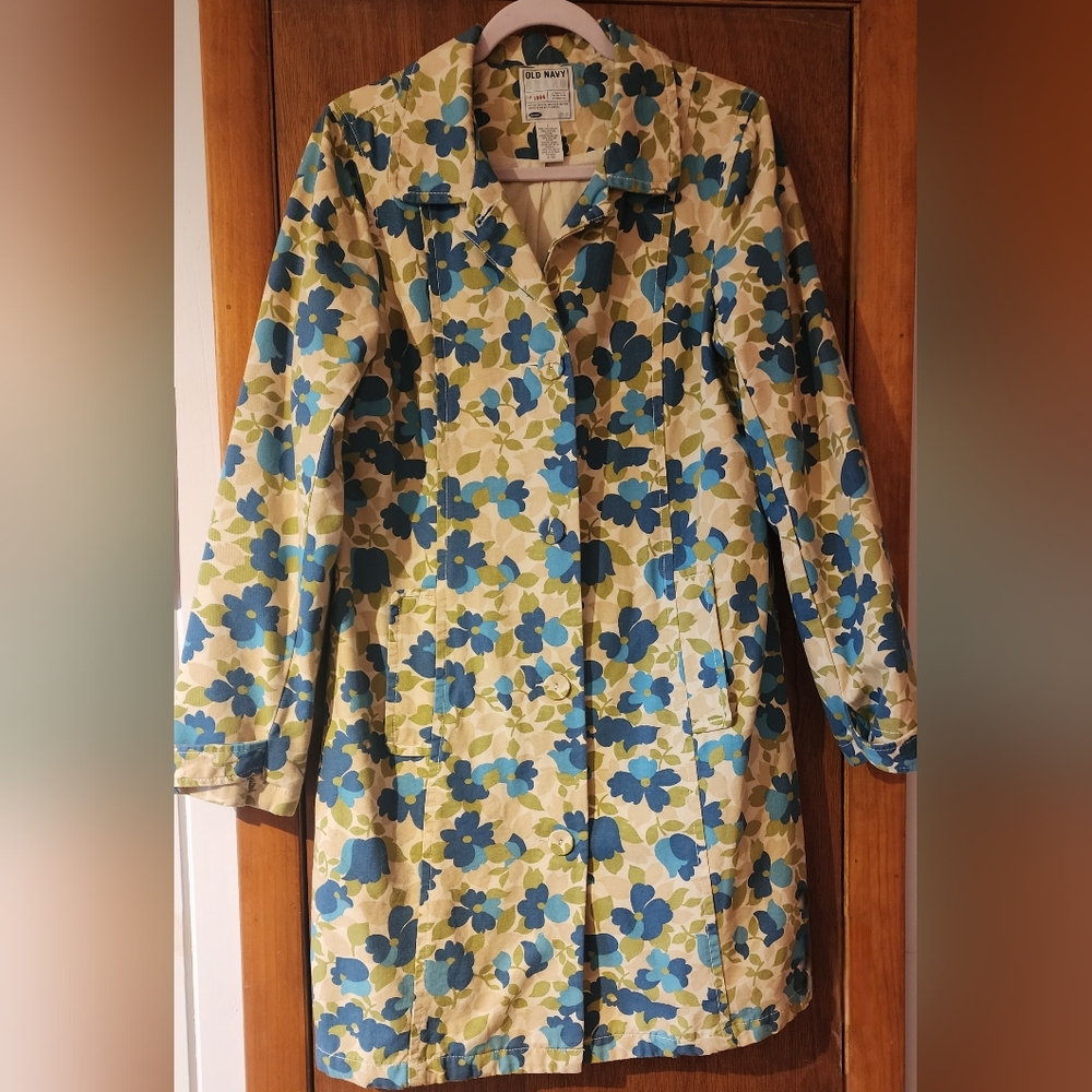 Old Navy Floral Cotton Trench